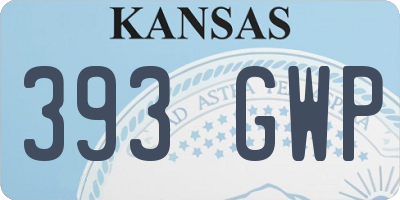 KS license plate 393GWP