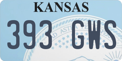 KS license plate 393GWS
