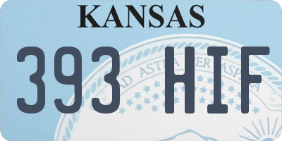 KS license plate 393HIF