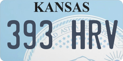 KS license plate 393HRV