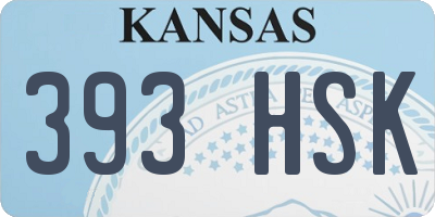 KS license plate 393HSK