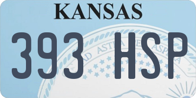 KS license plate 393HSP