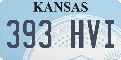 KS license plate 393HVI