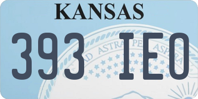 KS license plate 393IEO