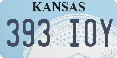KS license plate 393IOY