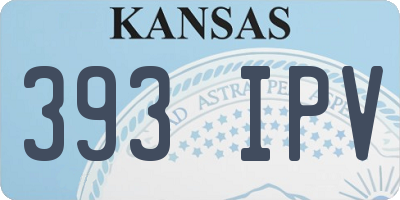KS license plate 393IPV