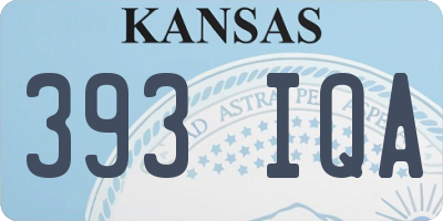 KS license plate 393IQA