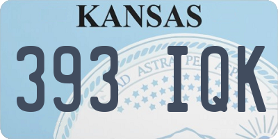 KS license plate 393IQK