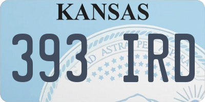 KS license plate 393IRD