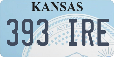 KS license plate 393IRE
