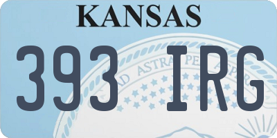 KS license plate 393IRG
