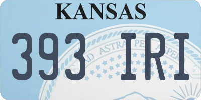 KS license plate 393IRI