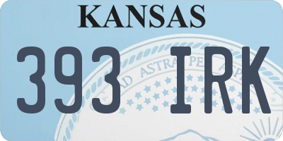 KS license plate 393IRK