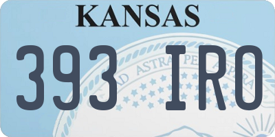 KS license plate 393IRO