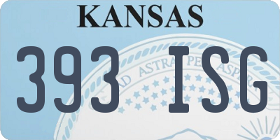 KS license plate 393ISG