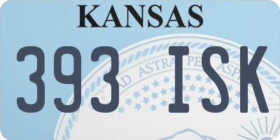 KS license plate 393ISK