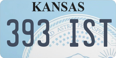 KS license plate 393IST