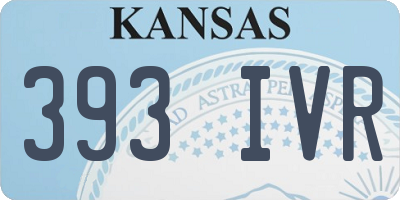 KS license plate 393IVR