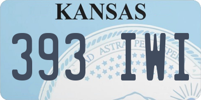 KS license plate 393IWI