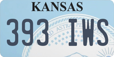 KS license plate 393IWS