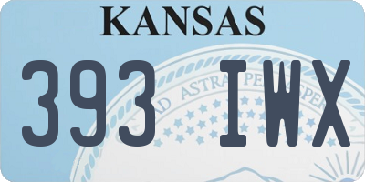 KS license plate 393IWX