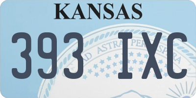 KS license plate 393IXC