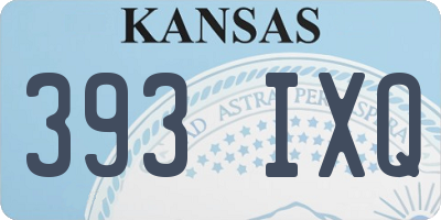 KS license plate 393IXQ