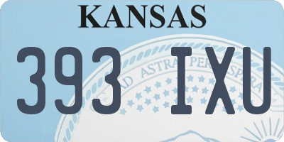 KS license plate 393IXU