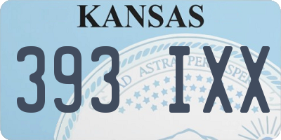KS license plate 393IXX