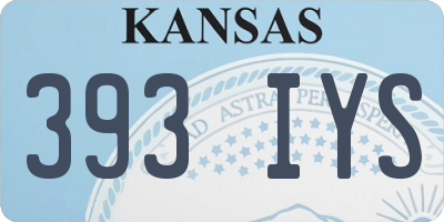 KS license plate 393IYS
