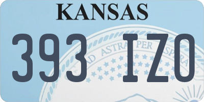 KS license plate 393IZO