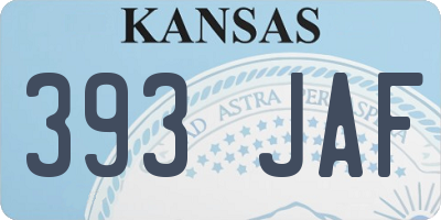 KS license plate 393JAF