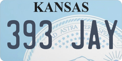 KS license plate 393JAY