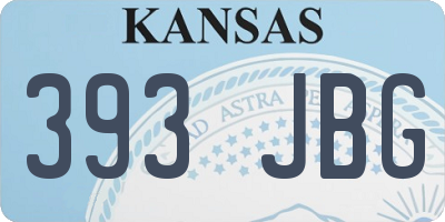 KS license plate 393JBG