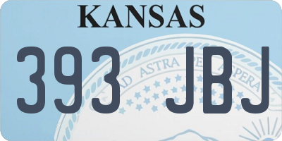 KS license plate 393JBJ
