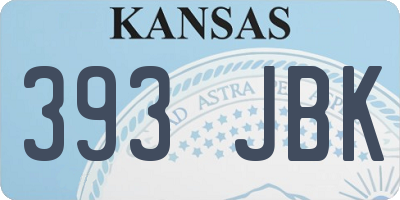 KS license plate 393JBK