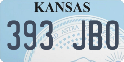 KS license plate 393JBO