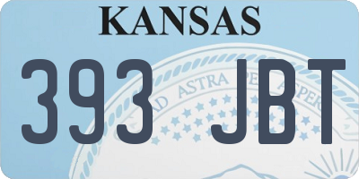 KS license plate 393JBT