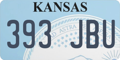 KS license plate 393JBU