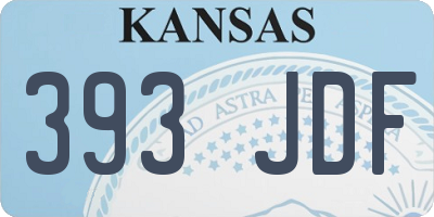 KS license plate 393JDF