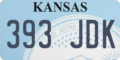 KS license plate 393JDK