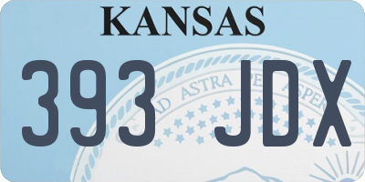 KS license plate 393JDX