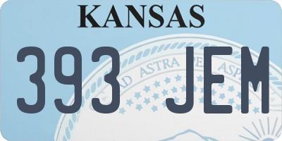KS license plate 393JEM