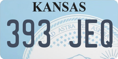 KS license plate 393JEQ