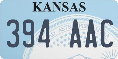KS license plate 394AAC
