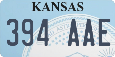 KS license plate 394AAE