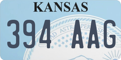 KS license plate 394AAG