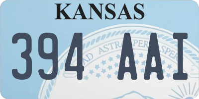 KS license plate 394AAI