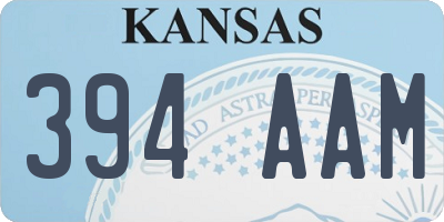 KS license plate 394AAM