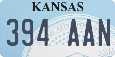 KS license plate 394AAN